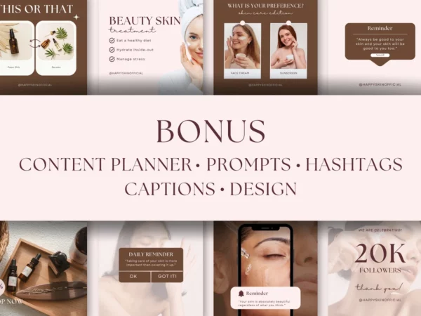 Skincare Instagram Post Template, Esthetician Instagram Templates, Skincare Instagram Post, Esthetician Canva Templates - Image 7
