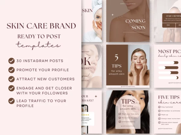 Skincare Instagram Post Template, Esthetician Instagram Templates, Skincare Instagram Post, Esthetician Canva Templates - Image 5