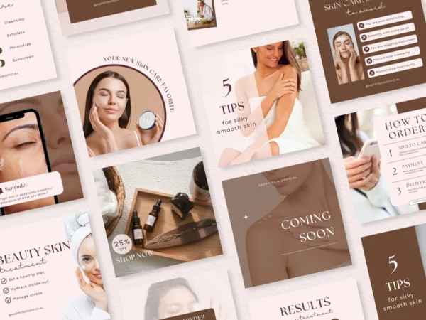 Skincare Instagram Post Template, Esthetician Instagram Templates, Skincare Instagram Post, Esthetician Canva Templates - Image 4