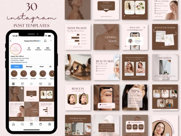 Skincare Instagram Post Template, Esthetician Instagram Templates, Skincare Instagram Post, Esthetician Canva Templates