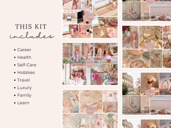 Vision Board Template for Manifesting your Dream Life Canva, Mood Board Template, Motivational Board, Picture Board, Goal Board - Image 3